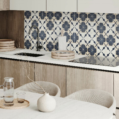Rectangular bathroom wall panel Floral motif on a plain background