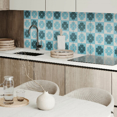 Rectangular wall panel Checkered floral motif