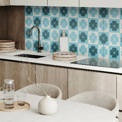 Rectangular wall panel Checkered floral motif