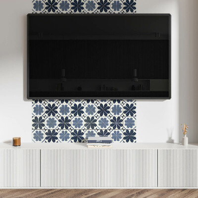 Rectangular bathroom wall panel Floral motif on tiles