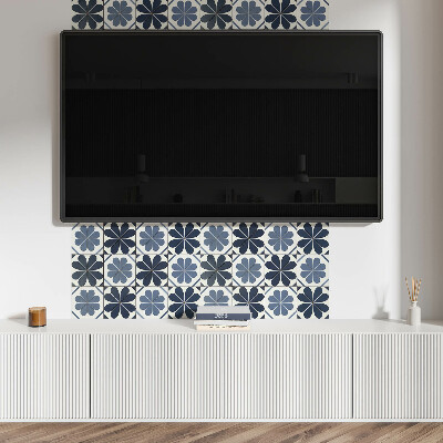 Rectangular bathroom wall panel Floral motif on tiles