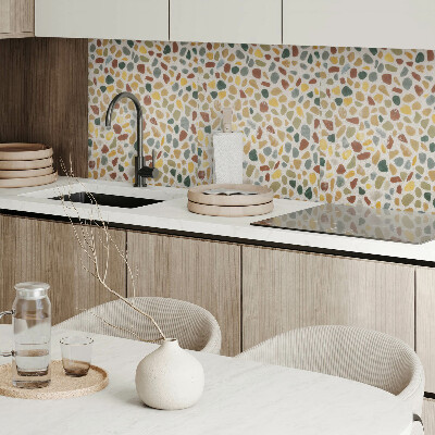 Rectangular bathroom wall panel Mosaic pattern of stones