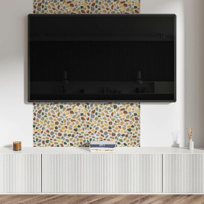 Rectangular bathroom wall panel Mosaic pattern of stones
