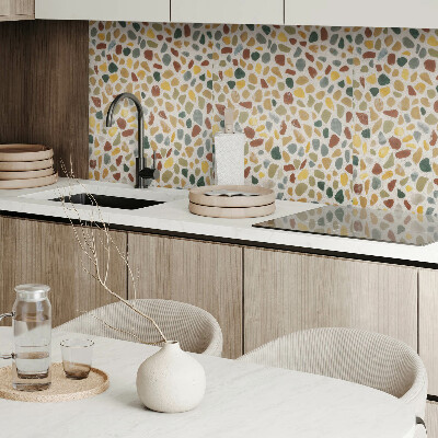 Rectangular bathroom wall panel Mosaic pattern of stones