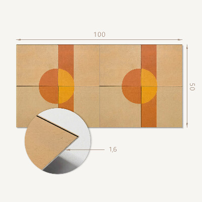 Rectangular wall panel Modern geometric shapes motif