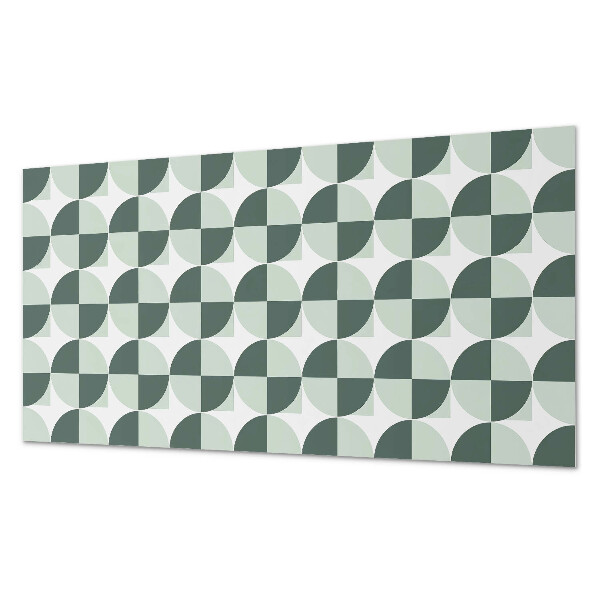 Rectangular bathroom wall panel Circles and squares in a geometric style