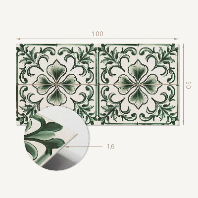 Rectangular wall panel Leaves and hearts motif
