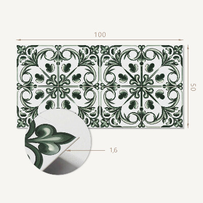 Rectangular decorative wall panel A plant pattern in the form of a tile