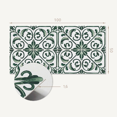 Rectangular wall panel Plant motifs with decorative details
