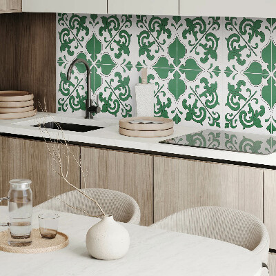 Rectangular bathroom wall panel A plant motif with decorative details