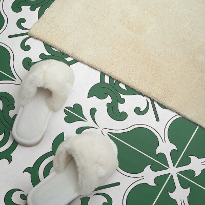 Rectangular bathroom wall panel A plant motif with decorative details