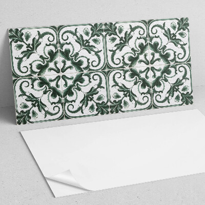 Rectangular wall panel Plant squares in a geometric style