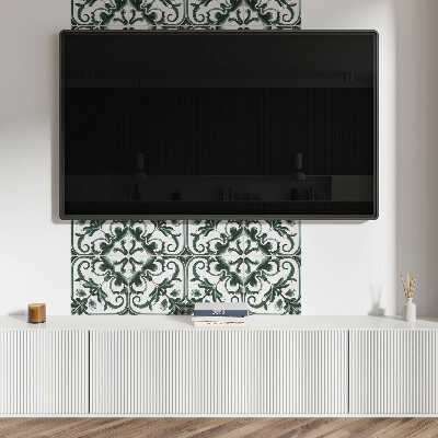 Rectangular wall panel Plant squares in a geometric style