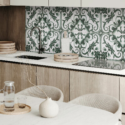 Rectangular wall panel Plant squares in a geometric style