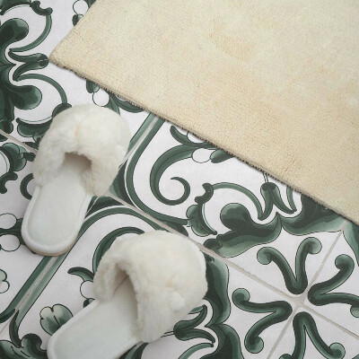 Rectangular wall panel Plant squares in a geometric style
