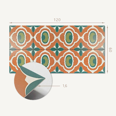 Rectangular bathroom wall panel Mosaic pattern with vegetation