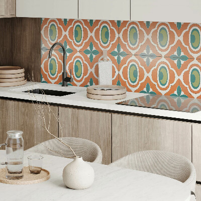 Rectangular bathroom wall panel Mosaic pattern with vegetation