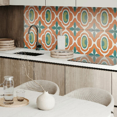 Rectangular bathroom wall panel Mosaic pattern with vegetation