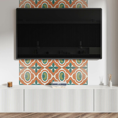 Rectangular bathroom wall panel Mosaic pattern with vegetation
