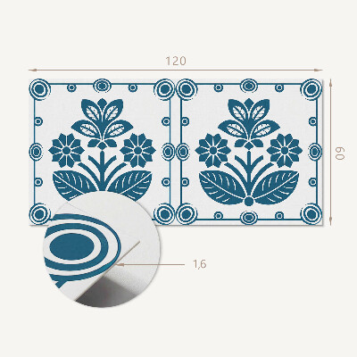Rectangular wall panel Floral decorative motif