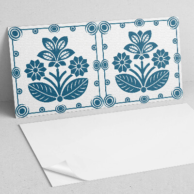 Rectangular wall panel Floral decorative motif