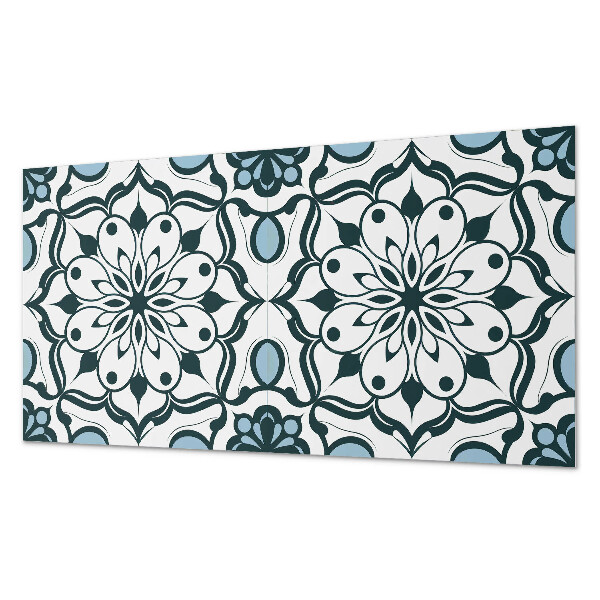 Rectangular wall panel Floral mandala in the colors of nature
