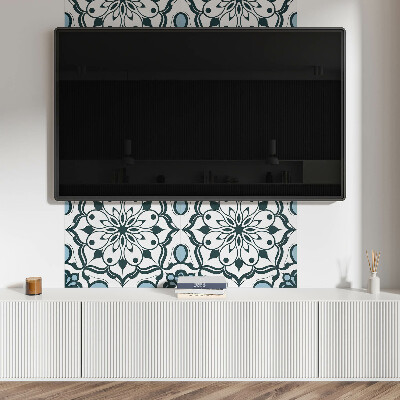 Rectangular wall panel Floral mandala in the colors of nature
