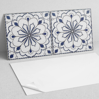 Rectangular bathroom wall panel Floral motif in ceramic style