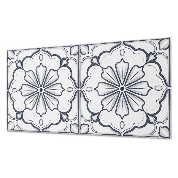 Rectangular decorative wall panel Floral motif on the tile