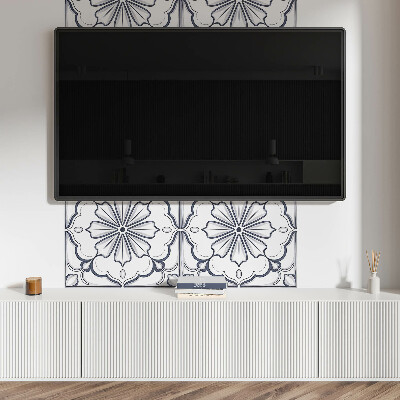 Rectangular decorative wall panel Floral motif on the tile