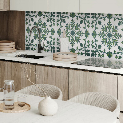 Rectangular bathroom wall panel Plant pattern with decorative details