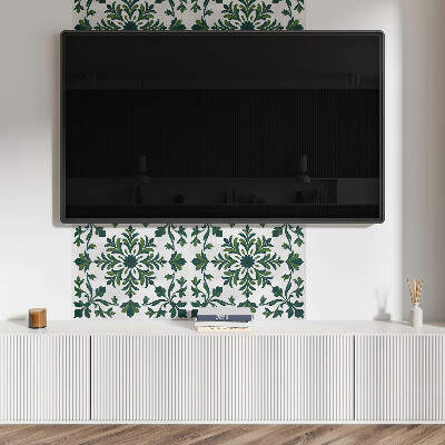 Rectangular bathroom wall panel Plant pattern with decorative details