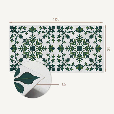 Rectangular bathroom wall panel Plant pattern with decorative details