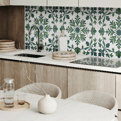 Rectangular bathroom wall panel Plant pattern with decorative details
