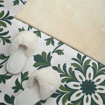 Rectangular bathroom wall panel Plant pattern with decorative details