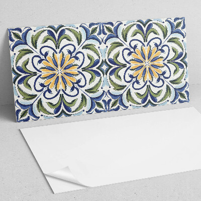 Rectangular bathroom wall panel A plant motif with floral accents