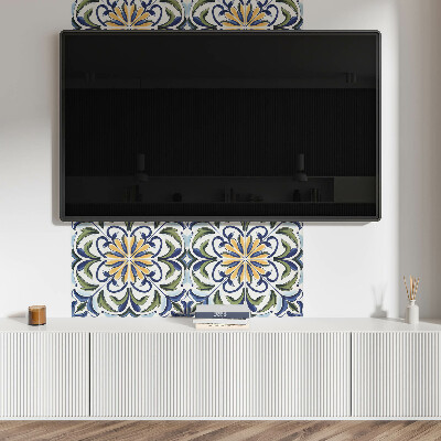 Rectangular bathroom wall panel A plant motif with floral accents