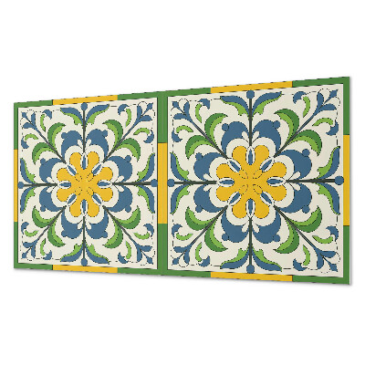 Rectangular wall panel Floral pattern with green leaves