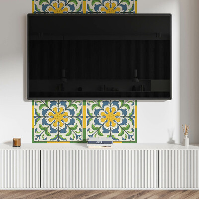 Rectangular wall panel Floral pattern with green leaves