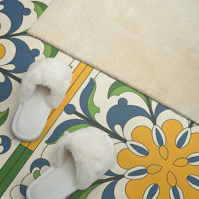 Rectangular wall panel Floral pattern with green leaves