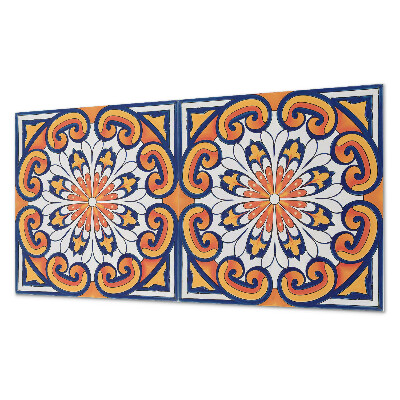 Rectangular bathroom wall panel Floral motif on a colorful background