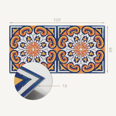 Rectangular bathroom wall panel Floral motif on a colorful background