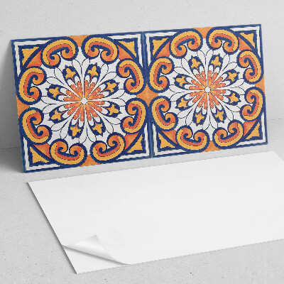 Rectangular bathroom wall panel Floral motif on a colorful background