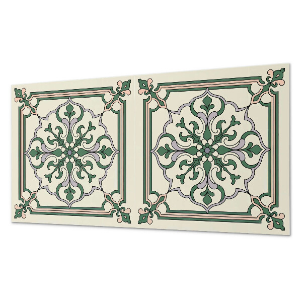 Rectangular wall panel Floral motif with decorative details