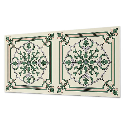 Rectangular wall panel Floral motif with decorative details