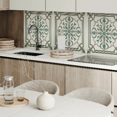 Rectangular wall panel Floral motif with decorative details