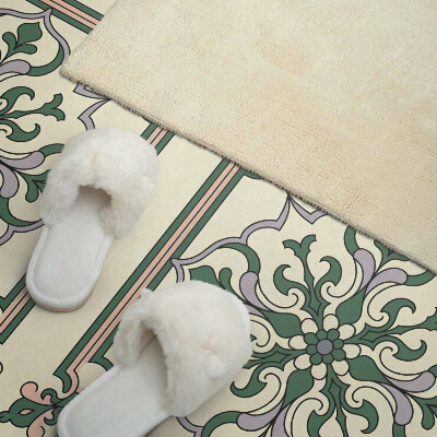 Rectangular wall panel Floral motif with decorative details