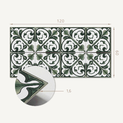 Rectangular bathroom wall panel Plant ornaments in a beautiful combination