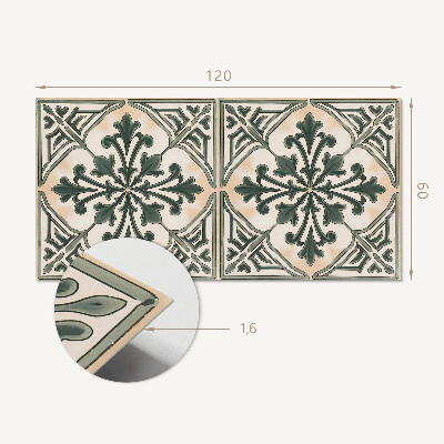 Rectangular wall panel A plant motif in the form of a square