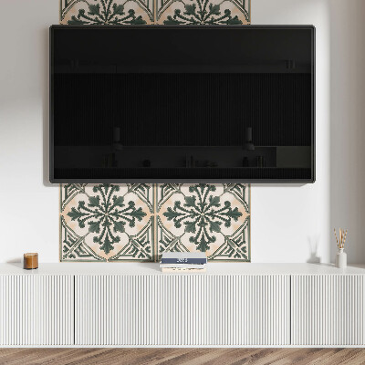 Rectangular wall panel A plant motif in the form of a square